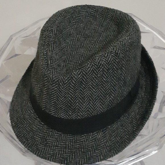 Toddler Fedora charcoal tweed black band - Picture 5 of 7